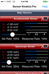 Sensor Kinetics
                  main screen